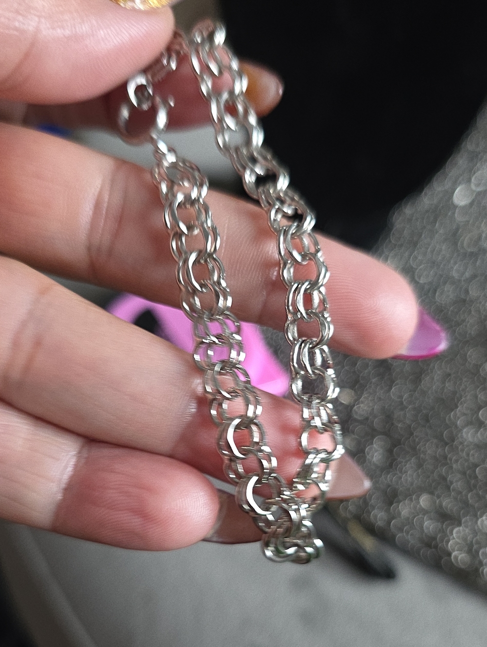 Classic Double-Link Chain Bracelet in Silver